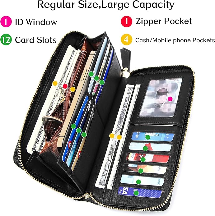 GEEAD Custom Design Wristlet Wallets for Women PU Leather RFID Blocking Wallet