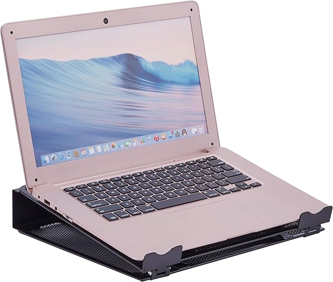 Lorell, LLR80620, Mesh Laptop Stand, 1 Each, Black
