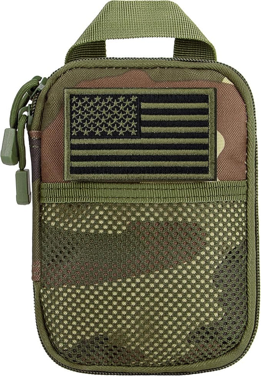 IronSeals Tactical Molle EDC Pouch Utility Tool Pouch Compact Pocket Organizer Pouch with US Flag Patch