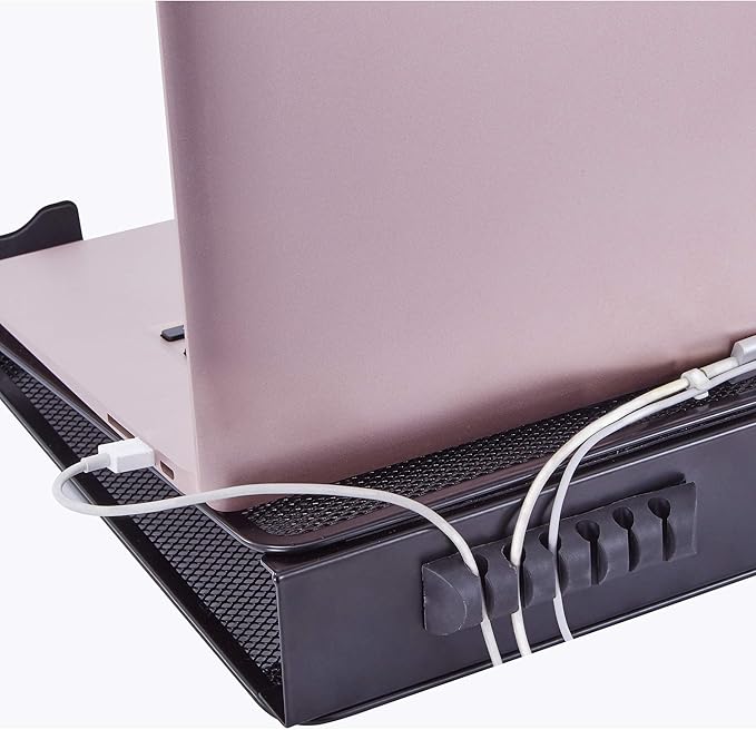 Lorell, LLR80620, Mesh Laptop Stand, 1 Each, Black