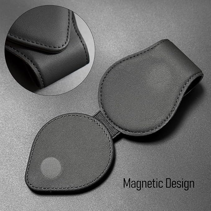 Cute Duck - Car Sunglass Holder, Magnetic Leather Eyeglass Hanger Mount Clip Holder for Car Visor Accessories