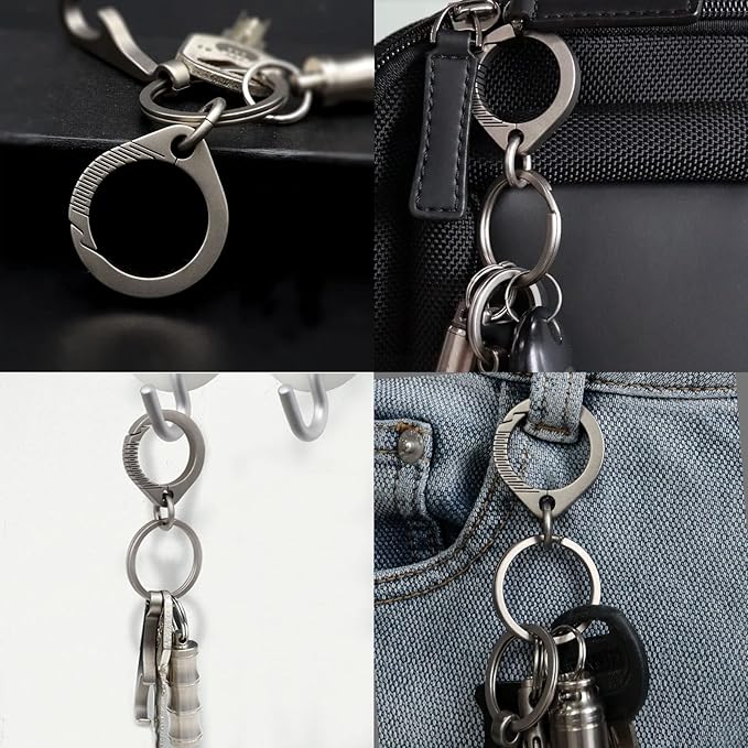 Titanium Key Holder Heavy Duty Quick Release Keychain Clip with Key Ring for Men and Women