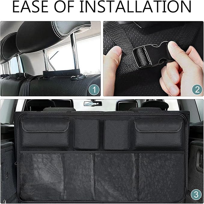 Car Trunk Organizer,Large Capacity Car Organizers and Storage, Foldable Backseat Hanging Storage, Car Cargo Storage Accessories for SUV, Truck, MPV