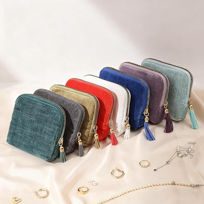 Small Jewelry Travel Case, Portable Travel Jewelry Organizer Soft Velvet Organizer Pouch Mini Travel Jewelry Bag with Zipper for Earring Crystal Bracelet Ring,Anti-Scratch(Royal Blue)