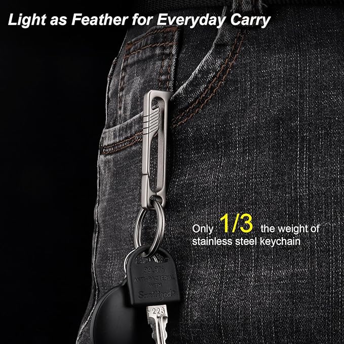 Titanium Key Holder Heavy Duty Quick Release Keychain Clip with Key Ring for Men and Women