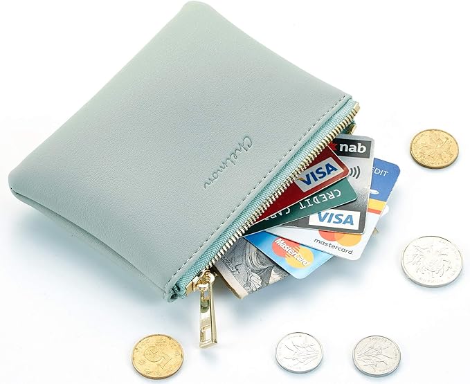 Chelmon Vegan Leather Coin Purse Pouch Change Purse With Zipper For Men Women