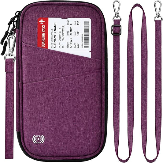 BKNOOU Passport Holder Family Rfid Blocking Travel Document Organizer,Travel Passport Wallet Waterproof Multiple Passport Holder for Traveling,Passport Organizer for Men Women