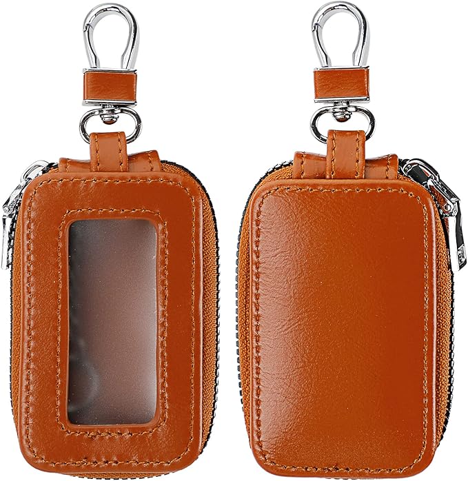 2 Pieces Leather Car Key Chain Case Holder Car Key Case Key Fob Protector Car Key Fob Cover Case