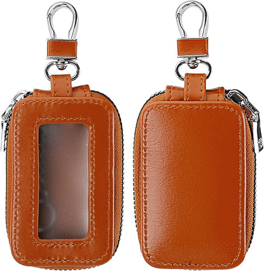 2 Pieces Leather Car Key Chain Case Holder Car Key Case Key Fob Protector Car Key Fob Cover Case