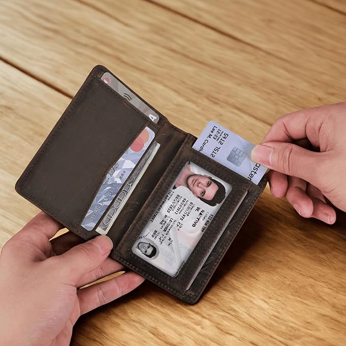 RFID Blocking Slim Wallet for Men | Thin Bifold Credit Card Holder Wallet | Mens Wallet Slim Business Card Case | Minimalist Front Pocket wallet with Gift Box