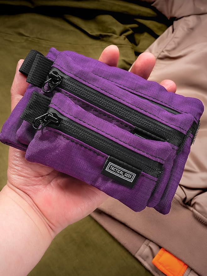 TACTICAL_GEEK Storage A5 EDC Storage Pouch Set, Molle EDC Gadget Pouch, Multi-Functional Utility Small Tool Pocket for Daily Carry (Purple)