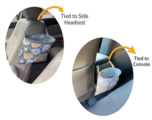 Car Trash Bag Hanging Front Seat Back Seat Headrest Console - Car Trash Bin with Reusable Waterproof Liner and Disposable Bags - Car Waste Basket (Small Sloth)