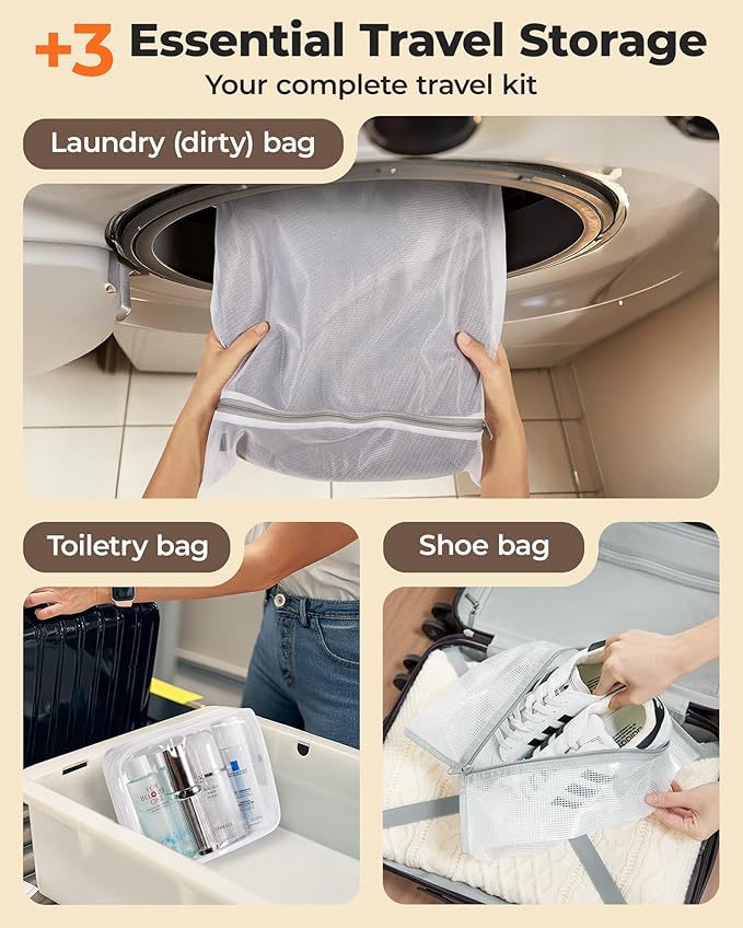 BAGSMART Rechargeable Wireless Pump Travel Storage Bags Set, Portable Space Saver Bags for Travel & Home, Vacuum Compression Seal Bag for Clothing- 15-Pcs Set