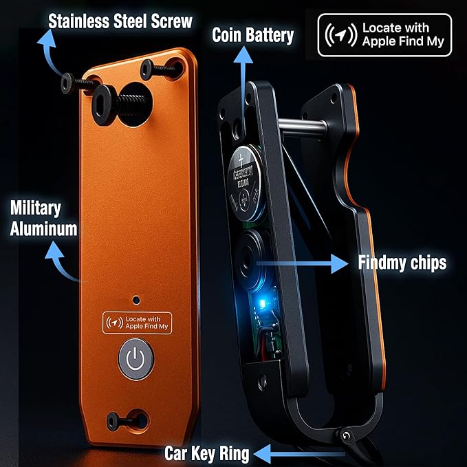 Richboyz Air Keychain for Outdoor Enthusiasts: Lightweight Aluminum GPS Tracker Key Holder for Men & Women
