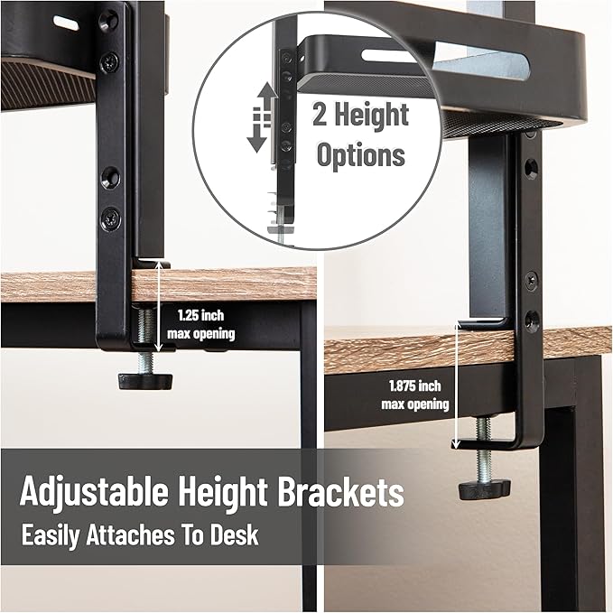 Mind Reader 2-Tier Desk Organizer with Clamp, Accessory Shelf