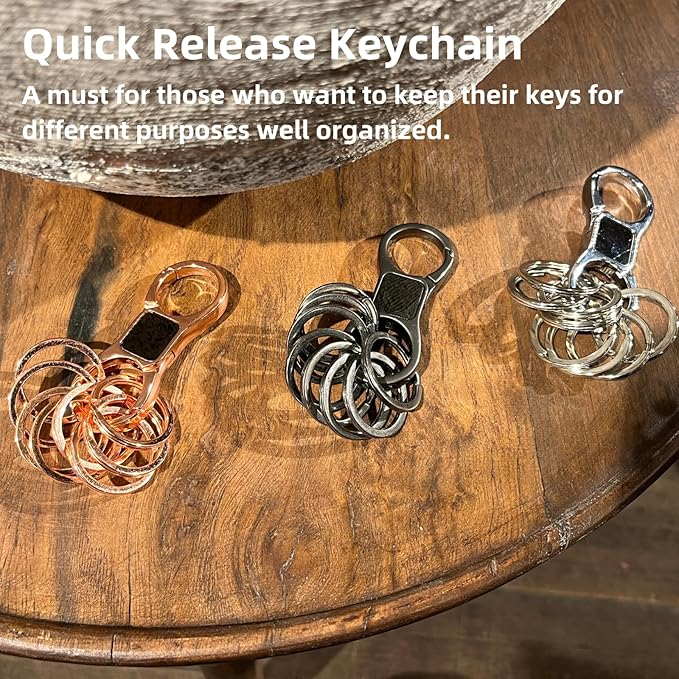 DAYGOS Key Chain - Quick Release Keychain with 8 Key Rings - Heavy Duty Car Keychains Organizer