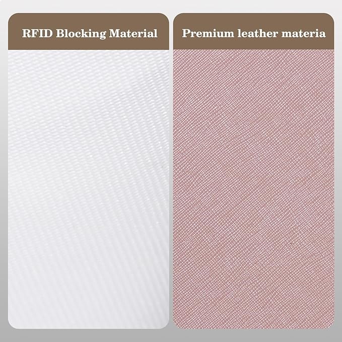 CoBak Passport Holder Cover with Safe Zipper Closure, Premium Passport Wallet for Travel, Cute RFID Blocking Card Case, Waterproof Travel Accessories for Women, Grain Rose Gold