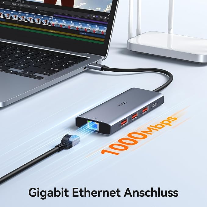 USB C Laptop Docking Station Dual/Triple Display with 2 HDMI USB C 8K | USB to USB C Adapter with 10G USB 3.1*3, 100W PD, Ethernet,Docking Station 3 Monitors 8-in-1 USB C Hub for Hp/Dell Laptop