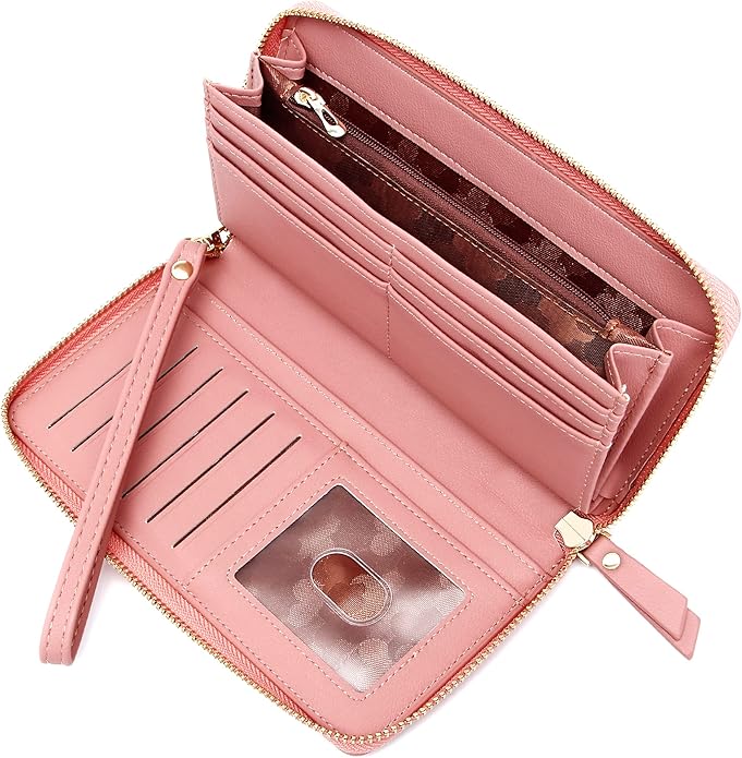 GEEAD Custom Design Wristlet Wallets for Women PU Leather RFID Blocking Wallet