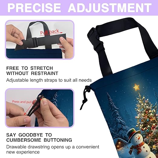 Car Trash Bag Hanging Merry Xmas Car Trash Can for Back Seat Waterproof Car Trash Bin with Adjustable Straps and Drawstring for Car Accessories Vehicle Travelling Camping