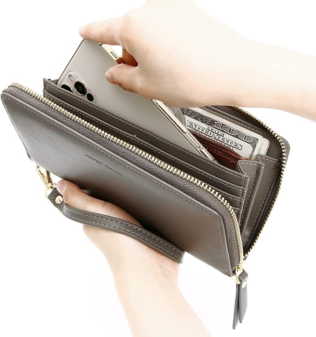 GEEAD Custom Design Wristlet Wallets for Women PU Leather RFID Blocking Wallet