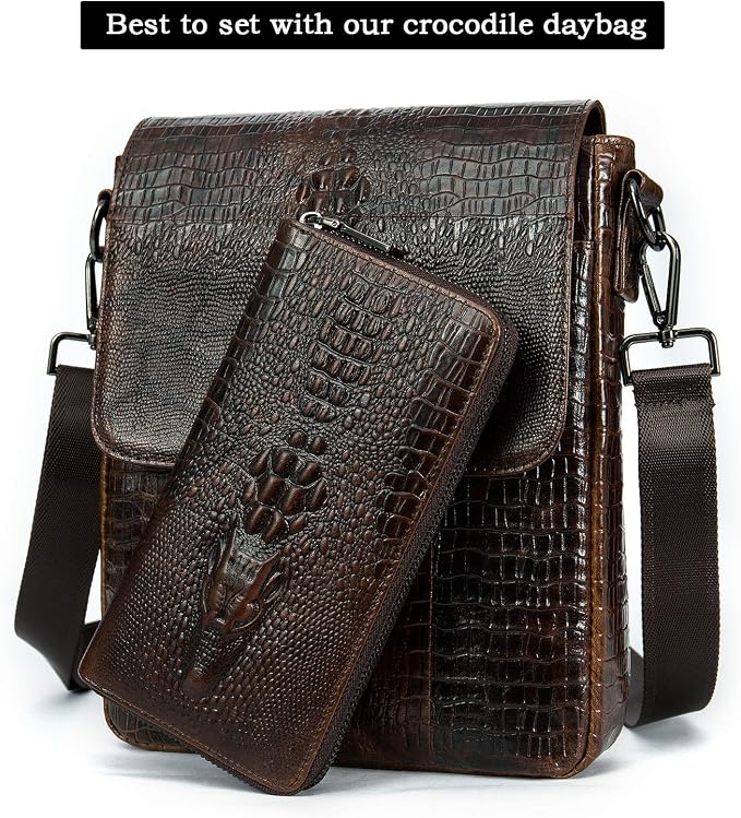 NIUCUNZH Genuine Leather Cool Long Wallets for Men Personalized Zip Around Wallet Checkbook Cash Credit Card Holder Wallet Coffee