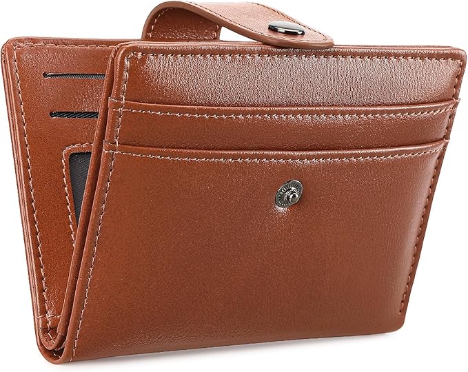 FALAN MULE Wallet for Men Leather RFID Blocking Bifold Credit Card Holder with ID Window