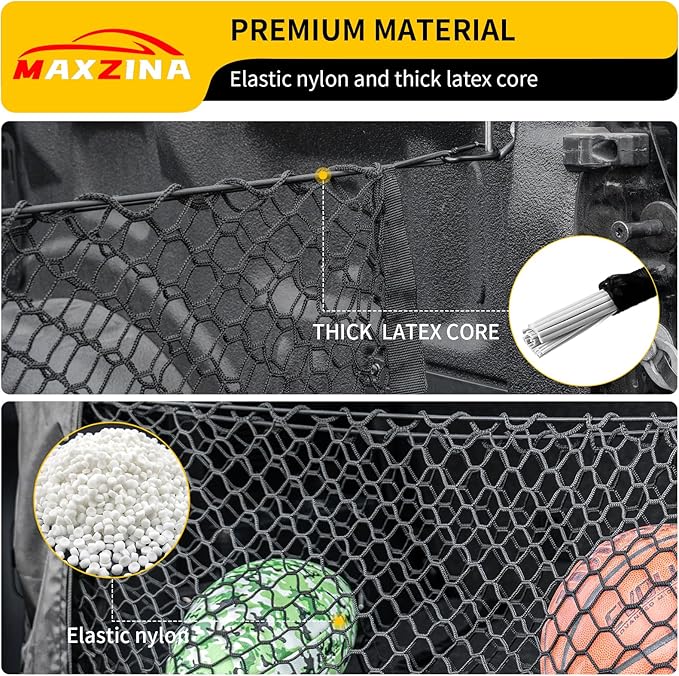 Cargo Net Compatible with 2015-2026 Ford F150 2017+ F250 F350 F450 Truck Bed Cargo Net 4.10'×1.51' Double Layer Envelope Style Dense Mesh Trunk Organizer for 2025 F-150 Exterior Accessories