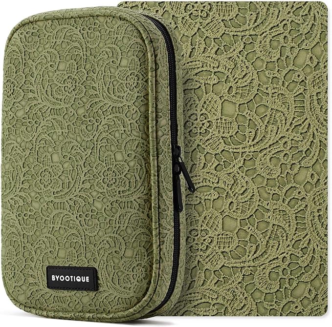 BYOOTIQUE Travel Makeup Brush Holder Bag Cosmetic Brush Organizer Rococo Green