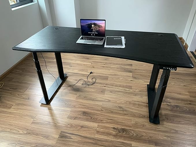 VWINDESK VJ401 Four Legs(Columns) Electric Height Adjustable Standing Desk Frame Only W/Four Motors, Ergonomic Sit Stand Up Height Adjustable Steel Base with Digital Memory Keypad (Black)
