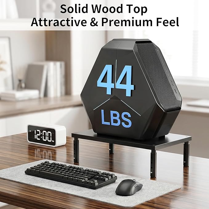 OPNICE Desk Organizers and Accessories, Adjustable Computer Monitor Stand Riser, Laptop Stand for Desk, Office Desk Accessories & Workspace Organizers for Home Office, Black-2P