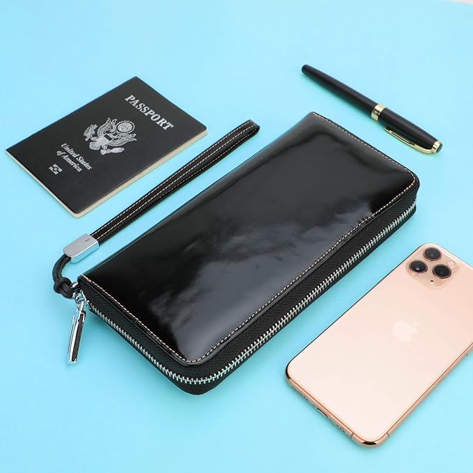 Lavemi Small Compact Women Wallet RFID Blocking Genuine Leather Bifold Purse with ID Windows