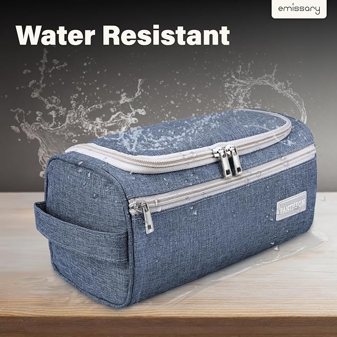 Travel Hanging Toiletry Bag, Lightweight Travel Makeup Organizer for Women and Man, Waterproof Cosmetic Makeup Bag Organizer with Hanging Hook for Accessories,Essentials, Toiletries (Dark Blue)