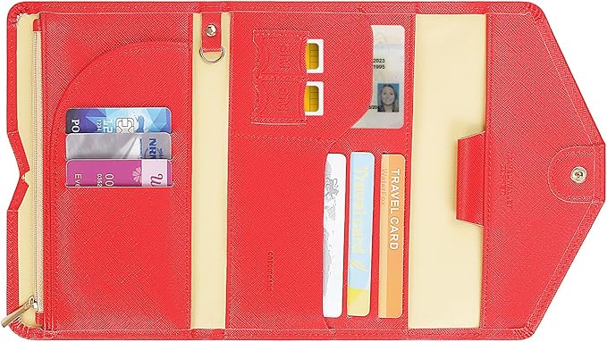 ZOPPEN Mulit-purpose Rfid Blocking Passport Holder Travel Wallet (Ver.4) Passport and Vaccine Card Holder ComboTri-fold Document Organizer Travel Essentials
