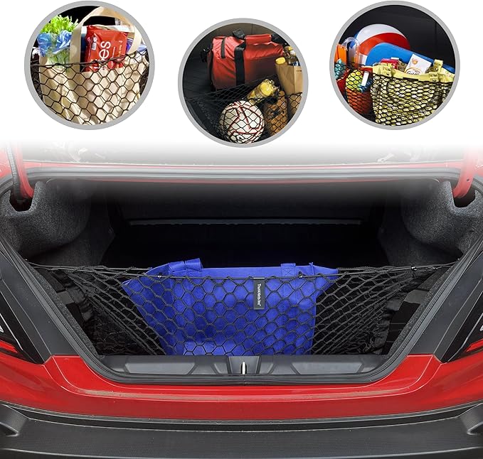 Envelope Style Automotive Elastic Trunk Mesh Cargo Net for Subaru WRX Impreza WRX STI 2015-2024 - Premium Trunk Organizers and Storage - Best Car Organizer for Subaru WRX Impreza WRX STI