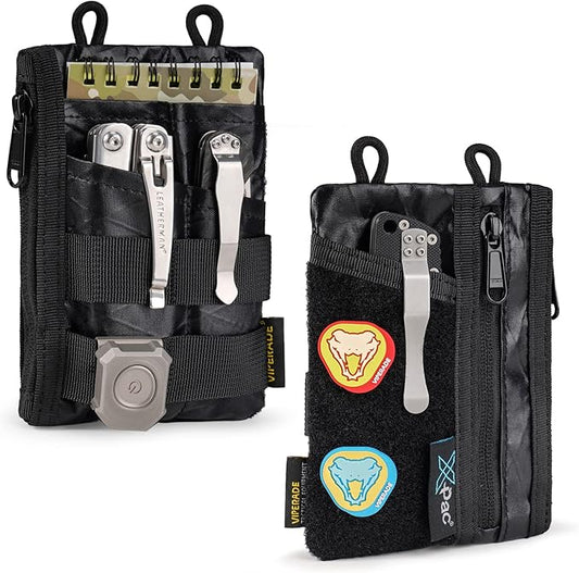 VIPERADE VE18 EDC Pouch, Pocket Organizer for Men, EDC Pocket Organizer, 3 Slots with 2 Zipper Pockets, Multitool Pouch