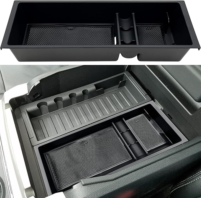 JOJOMARK Compatible with F150 2021 2022 2023 2024 2025, F150 Lightning 2022-2025 Accessories Center Console Tray Organizer Armrest Box Secondary Storage