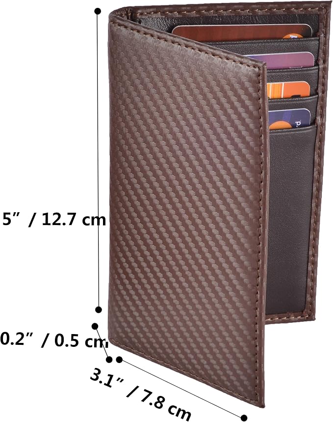 Slim Thin ID/Credit Card Holder RFID Genuine Leather Bifold Front Pocket Wallet