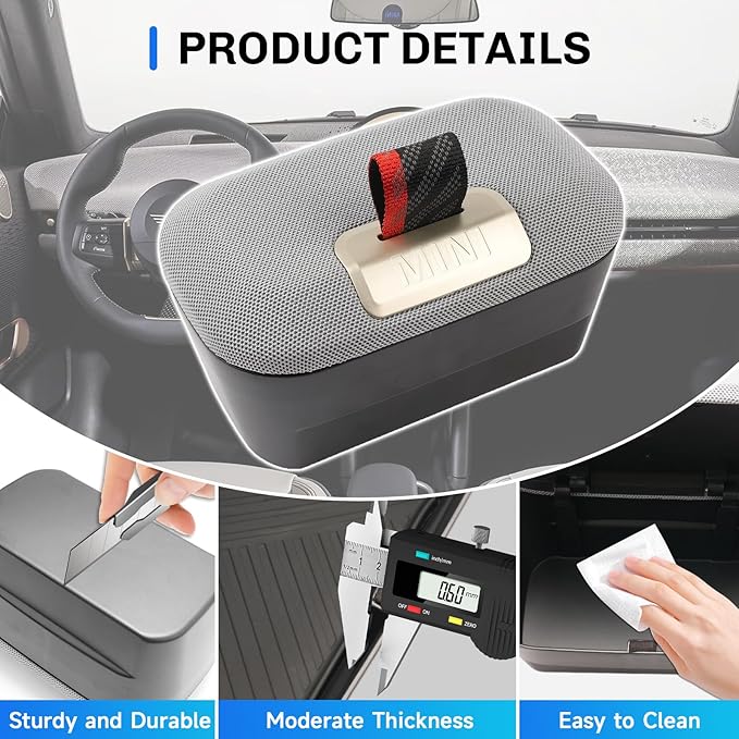 SXCY for 2025 2026 Mini Cooper Center Console Organizer [F65 F66 Gas Version Only] for 2025 2026 Mini Cooper Accessories Front Center Console Tray 2026 Cooper Armrest Console Organizer Storage