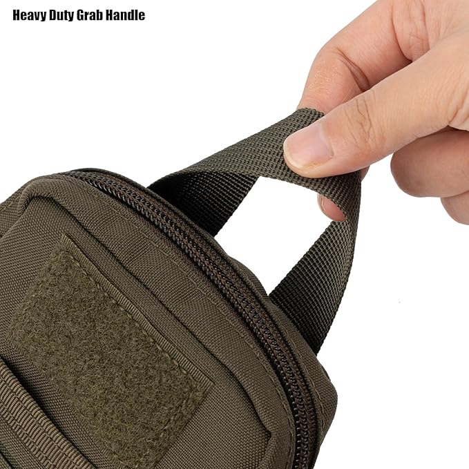 Mini Pocket Organizer for Men EDC Gear Storage Pouch Belt/MOLLE-Compatible 6" x 4" x 1.5" Micro Nylon Bag for Multitools Flashlight Knife Pen Field Notebook Tactical Survival Outdoor Gadget