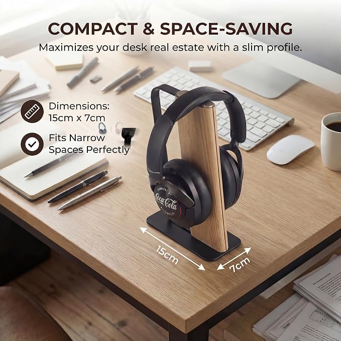 Headphone Stand for Desk, Weighted Base Headset Holder for AirPods Max Sony Bose Beats Sennheiser, Stable Gaming & Studio Earphone Rack, Light