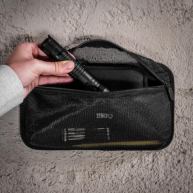 GRITR Hook-Backed Zippered Admin Pouch - 600D Oxford Small Tool Bag with Mesh Front Panels - EDC Organizer for Range Gear, Medical Supplies, Travel Items & Electronics