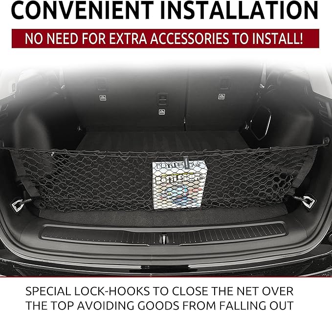 Envelope Style Elastic Trunk Mesh Cargo Net for Jeep Grand Cherokee 5 Seats 2022-2026 - Premium Trunk Organizer and Storage - Luggage Net for SUV - Best Car Organizer for Jeep Grand Cherokee