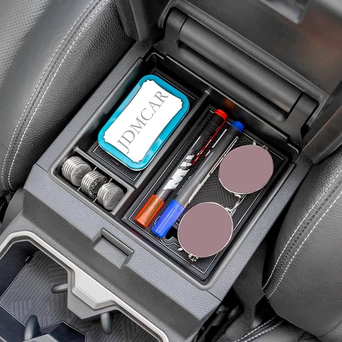 JDMCAR Center Console Organizer Compatible with 2025 2026 Toyota 4Runner Accessories, Insert ABS Materials Tray, Armrest Box Secondary Storage Tray Interior Accessories (Glossy Black Trim)