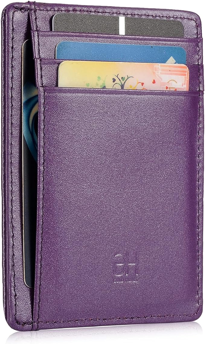 GH GOLD HORSE Slim RFID Blocking Card Holder Minimalist Leather Front Pocket Wallet for Women | Slim
