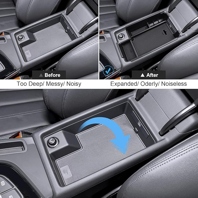 Center Console Organizer for Audi A4 (2017-2024), for Audi A5 (2017-2024), Durable ABS Plastic &Anti-slip Rubber Console Tray Insert Coin Container 2024 A4/A5 Accessories