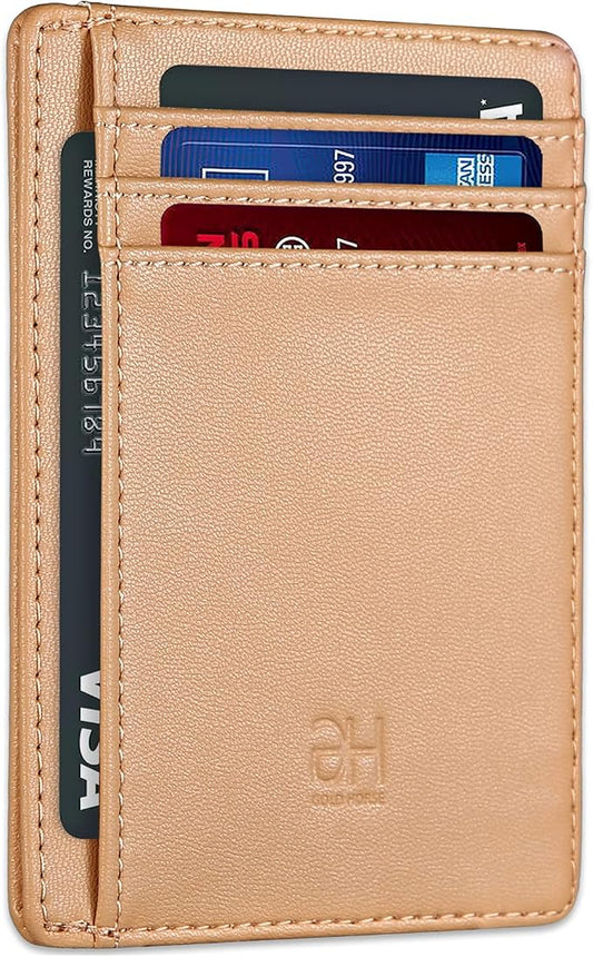 GH GOLD HORSE Slim RFID Blocking Card Holder Minimalist Leather Front Pocket Wallet for Women | Slim