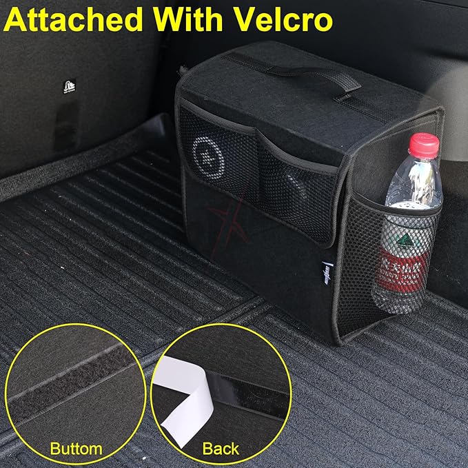 Car Trunk Organizer,Soft Felt Car Bag Organizer 12x7x12 inch Folding,for Honda CRV Civic Accord Ford Focus Fusion Toyota RAV4 Jeep SUV/Truck/Sedan/Van