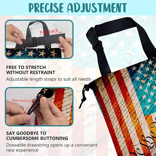 We the People Car Trash Bag American Flag Hanging Drawstring Car Organizer and Storage Bag with Adjustable Buckle Canvas Garbage Bin for Back Seat or Hanging Headrest Car Decor Road Trip Essentials