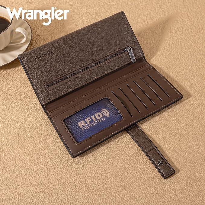 Montana West X Wrangler Wallets Women RFID Blocking Bifold Wallets, Card Cases & Money Organizers Clutch Wallet
